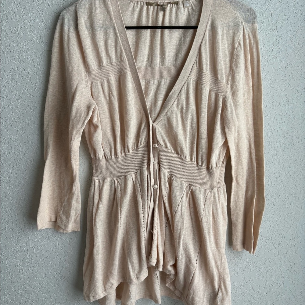 Anthropologie Knitted & Knotted Peplum Top